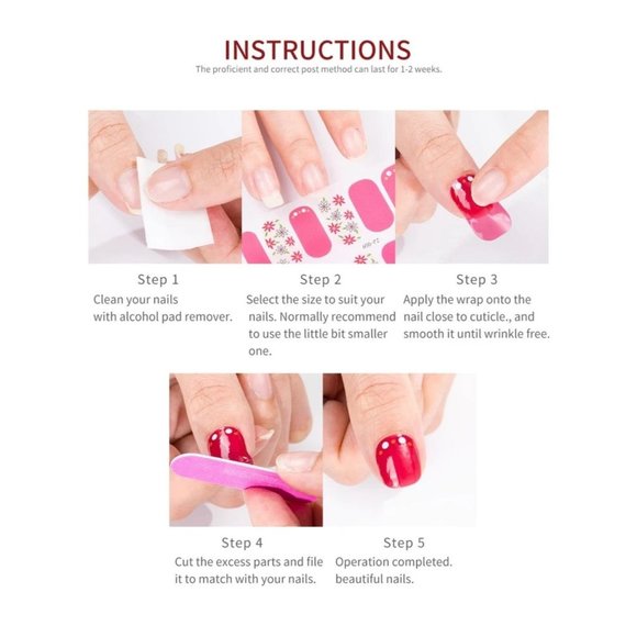 Blue Press On Nail Wrap - Picture 4 of 4